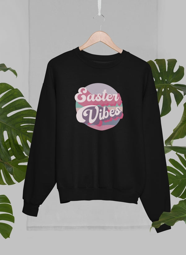 Easter Vibe Sweat Shirt with cotton-poly fleece, soft warm lining, and banded cuffs