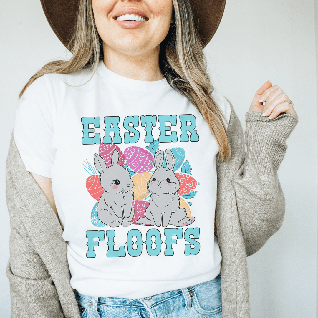 Easter Floofs T-Shirt in soft 100% ring-spun cotton with digitally printed Easter graphic design